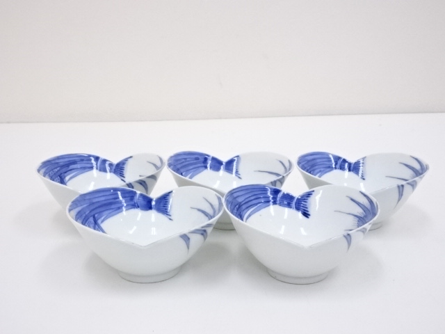 染付稲束文向付5客